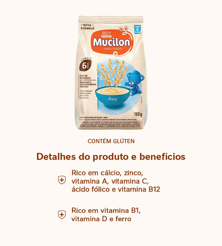 Cereal Infantil Mucilon Arroz 180g