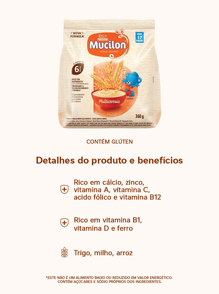 Cereal Infantil Mucilon Multicereais 360g