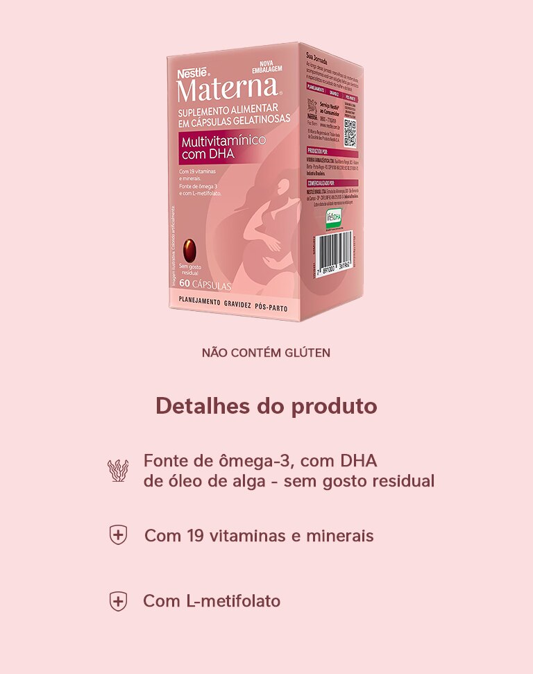 Suplemento alimentar Materna Multivitamínico DHA 60 cápsulas
