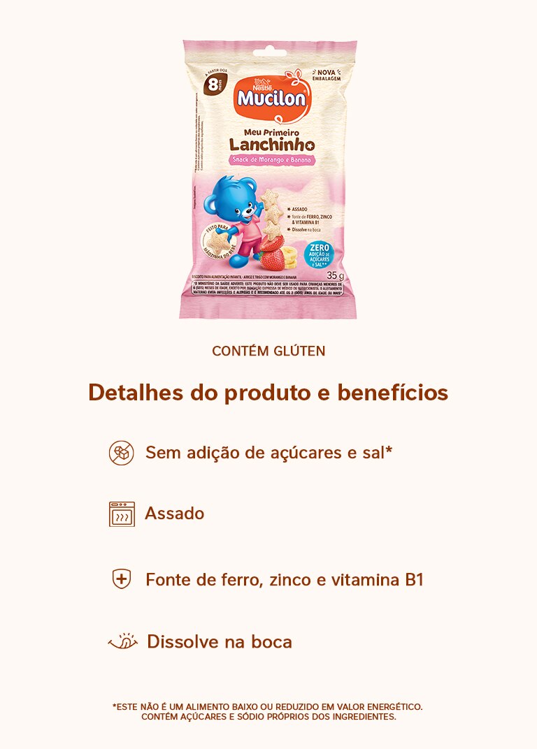 Snack Mucilon Morango e Banana 35g