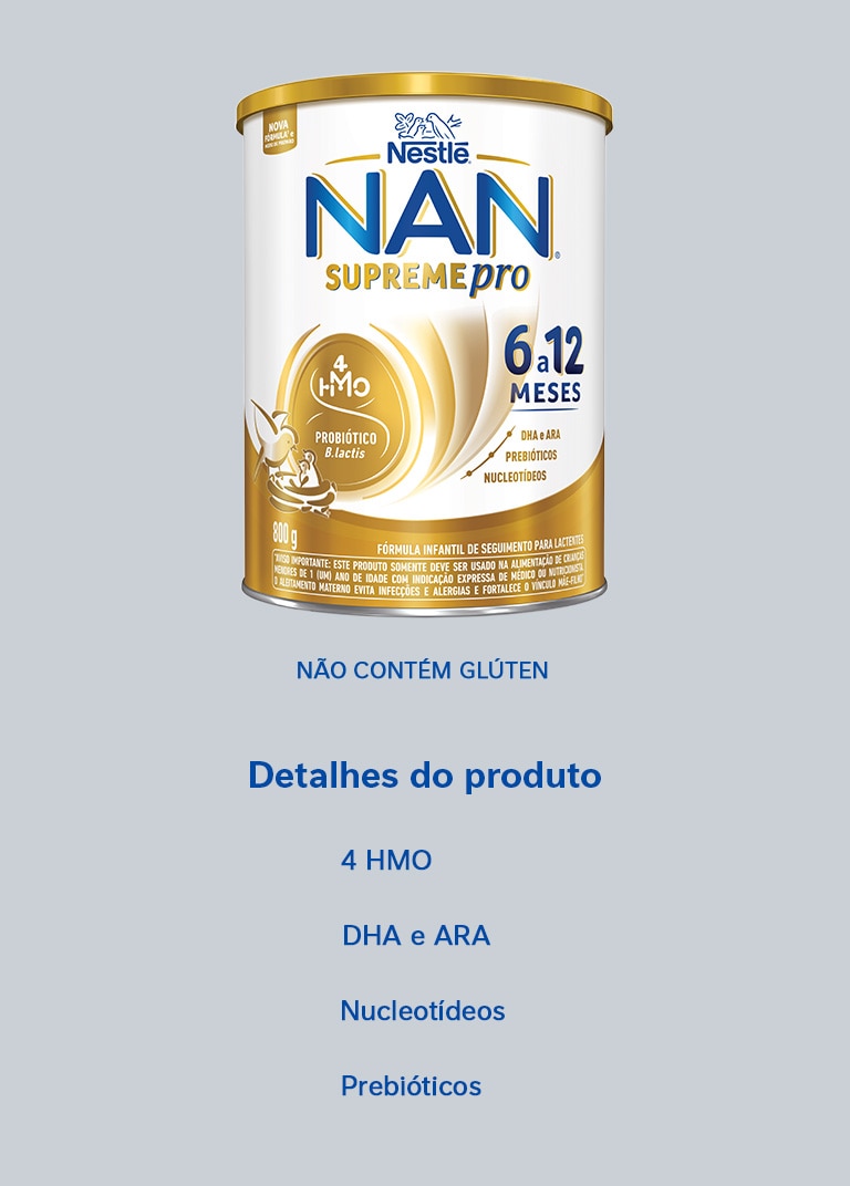 Fórmula Infantil Nan Supreme Pro 6 a 12 Meses 800g