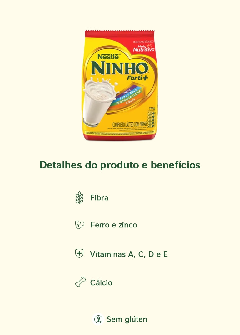 Composto Lácteo NINHO Forti+ Fibras Sachê 750g