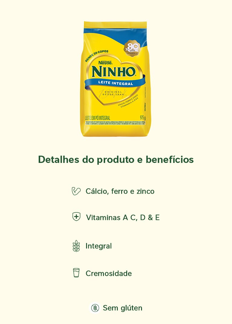 Leite em Pó Ninho Integral Sachê 975g