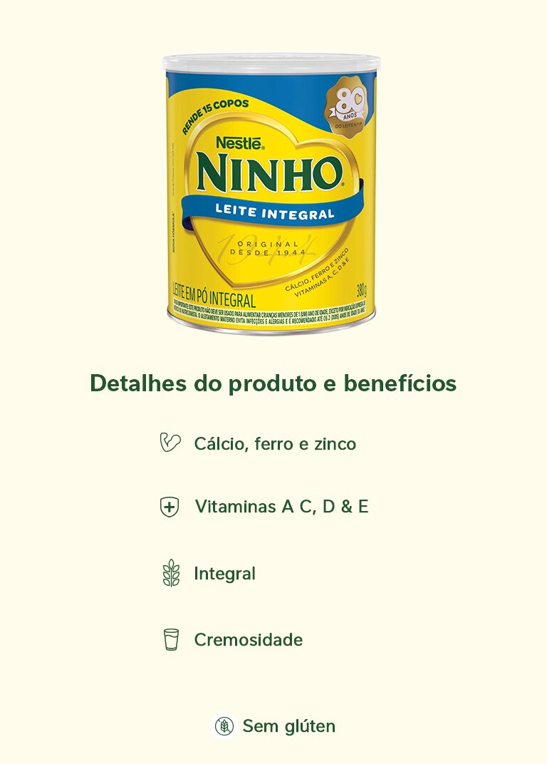 Leite em Pó Ninho Integral Lata 380g