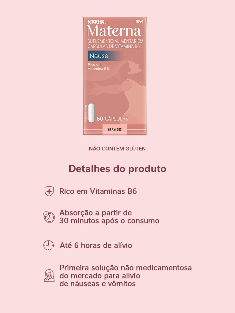 Suplemento alimentar Materna Nause com 60 cápsulas