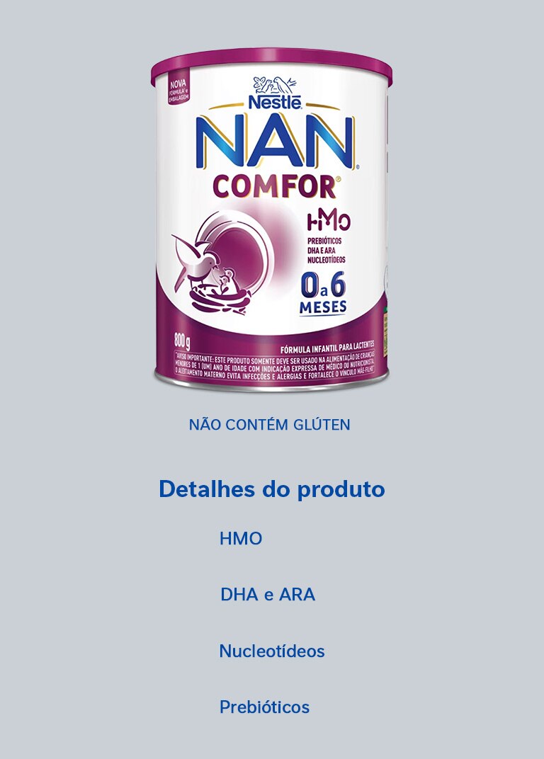 Formula Infantil NAN Comfor de 0 a 6 meses 800g