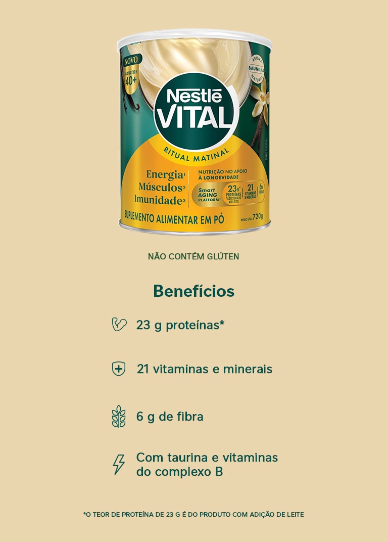 Combo Vital Baunilha 720g 40% OFF Na Segunda Lata