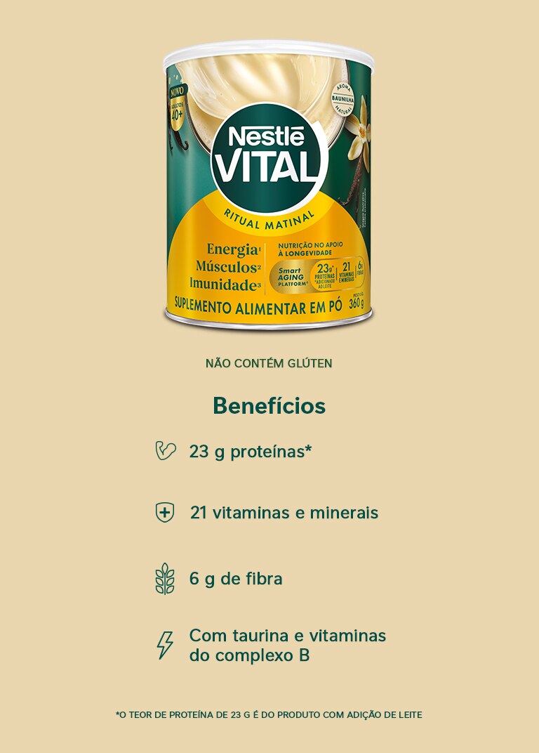 Combo Vital Baunilha 360g 40% OFF na Segunda Lata