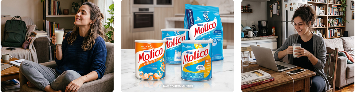 Molico Desnatado Lata 280g - Leite em Pó Desnatado